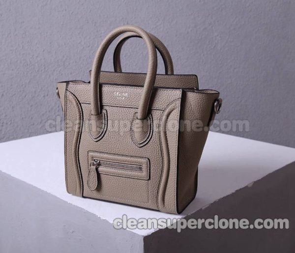 Handbag bag replica details and pricing gray Celine Lychee cowhide women 2