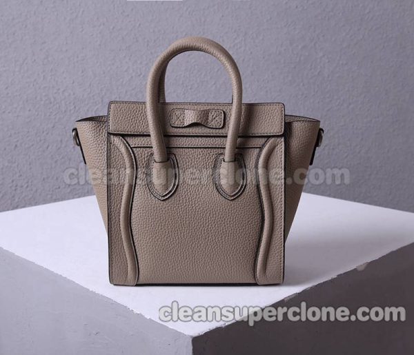 Handbag bag replica details and pricing gray Celine Lychee cowhide women 3