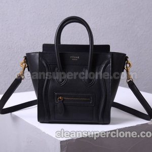 cowhide bag 1:1 Copy description and price black Celine Handbag plain women