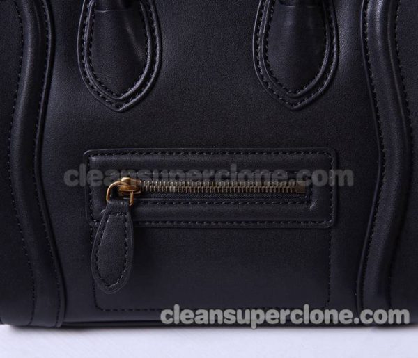 cowhide bag 1:1 Copy description and price black Celine Handbag plain women 7