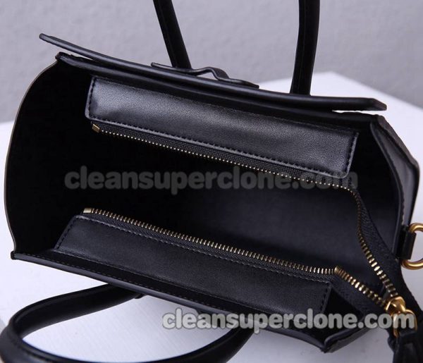 cowhide bag 1:1 Copy description and price black Celine Handbag plain women 8