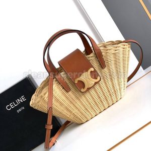 Woven bag 1:1 Copy description and price apricot Celine Shoulder Handbag women