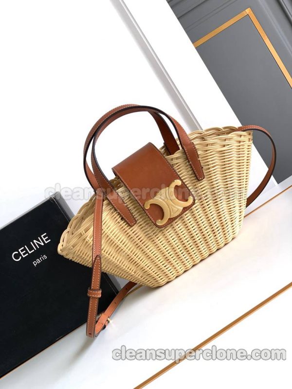 Woven bag 1:1 Copy description and price apricot Celine Shoulder Handbag women