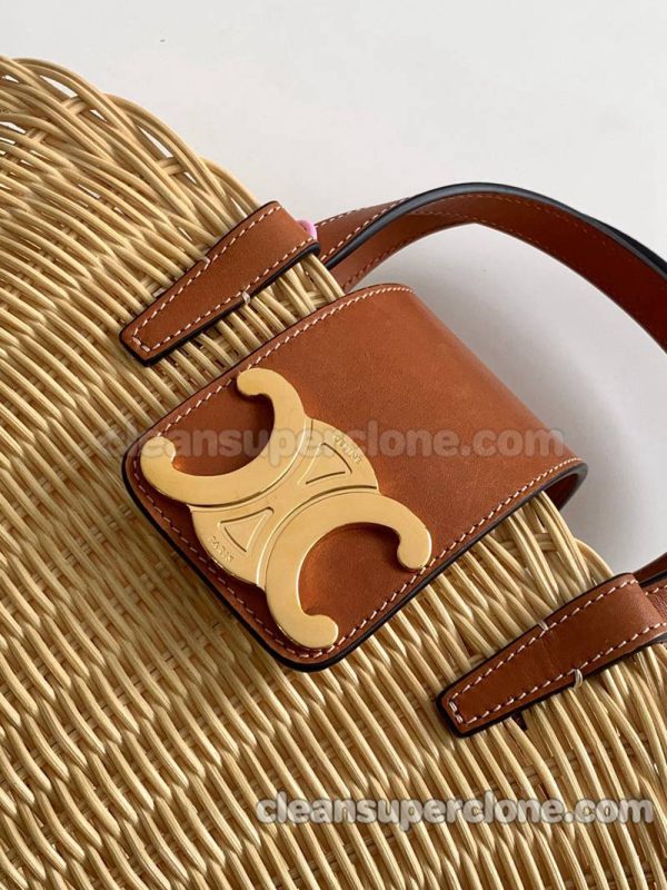 Woven bag 1:1 Copy description and price apricot Celine Shoulder Handbag women 5