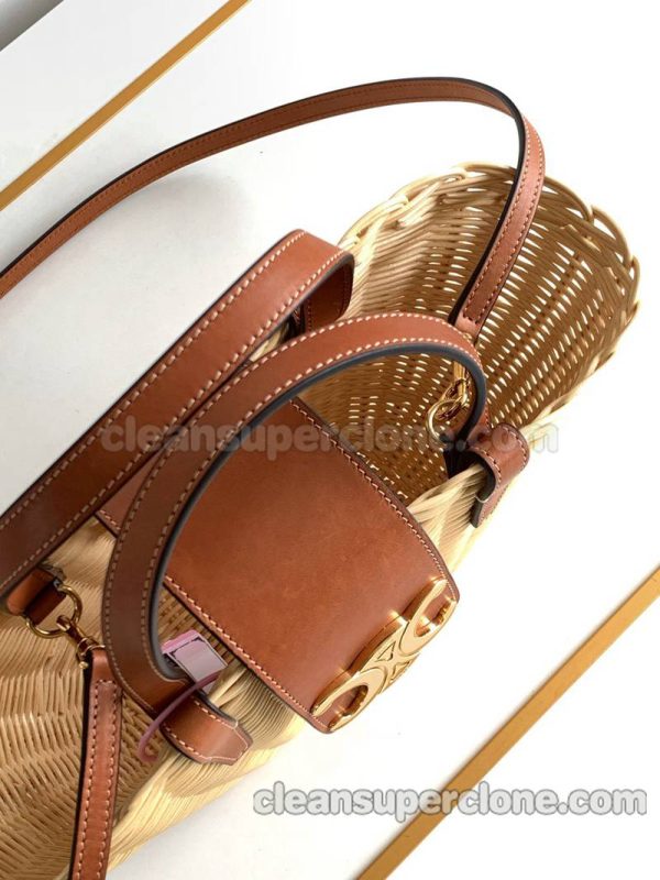 Woven bag 1:1 Copy description and price apricot Celine Shoulder Handbag women 6