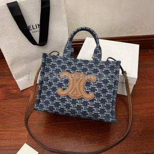 Denim bag 1:1 Copy description and price blue Celine Shoulder Handbag women