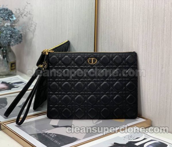 Clutch bag replica details and pricing black Dior cowhide women