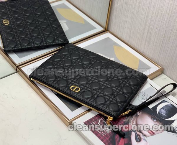 Clutch bag replica details and pricing black Dior cowhide women 6