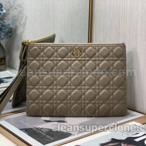 cowhide bag 1:1 Copy description and price brown Dior Clutch women