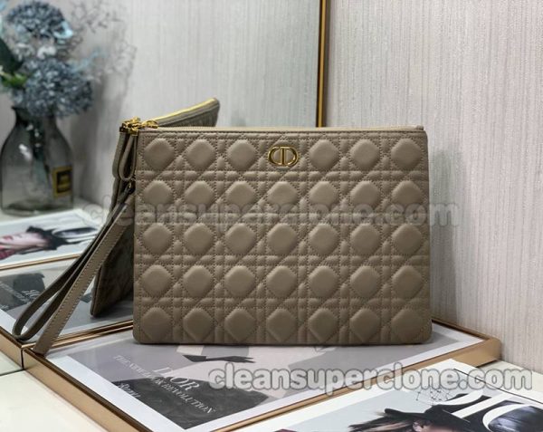 cowhide bag 1:1 Copy description and price brown Dior Clutch women