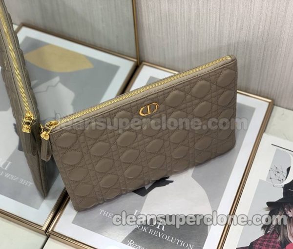 cowhide bag 1:1 Copy description and price brown Dior Clutch women 4