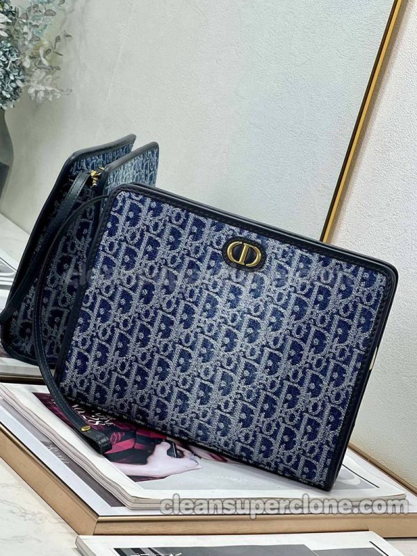 canvas bag 1:1 Copy description and price blue Dior Clutch women 3