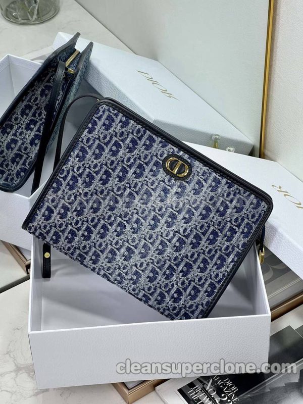 canvas bag 1:1 Copy description and price blue Dior Clutch women 4