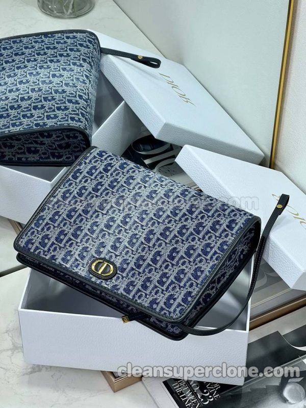 canvas bag 1:1 Copy description and price blue Dior Clutch women 6