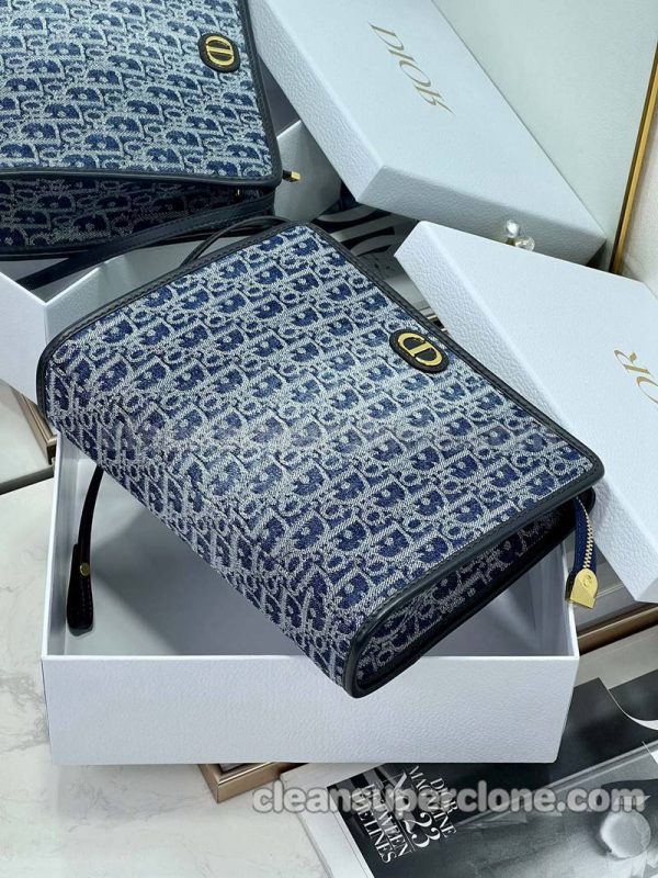 canvas bag 1:1 Copy description and price blue Dior Clutch women 8