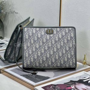 Clutch bag replica details and pricing gray Dior canvas women