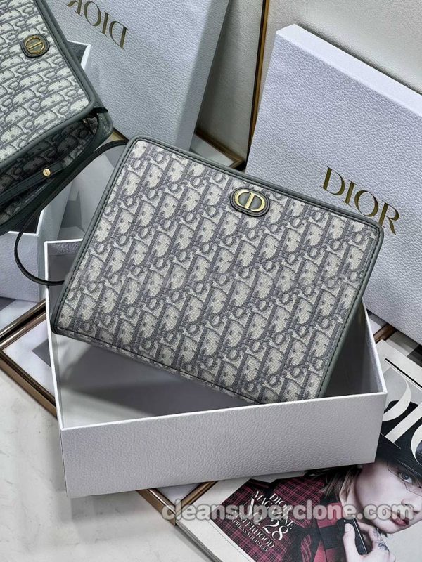 Clutch bag replica details and pricing gray Dior canvas women 3