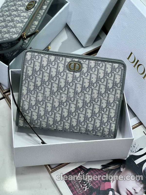 Clutch bag replica details and pricing gray Dior canvas women 4