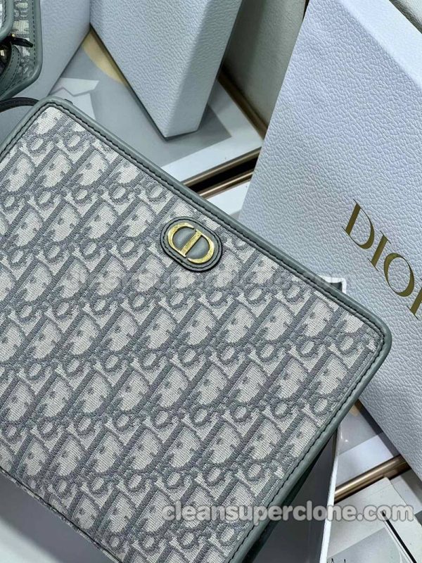 Clutch bag replica details and pricing gray Dior canvas women 5