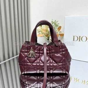 Dior bag Super Clone picture and price Burgundy Handbag cowhide women 2