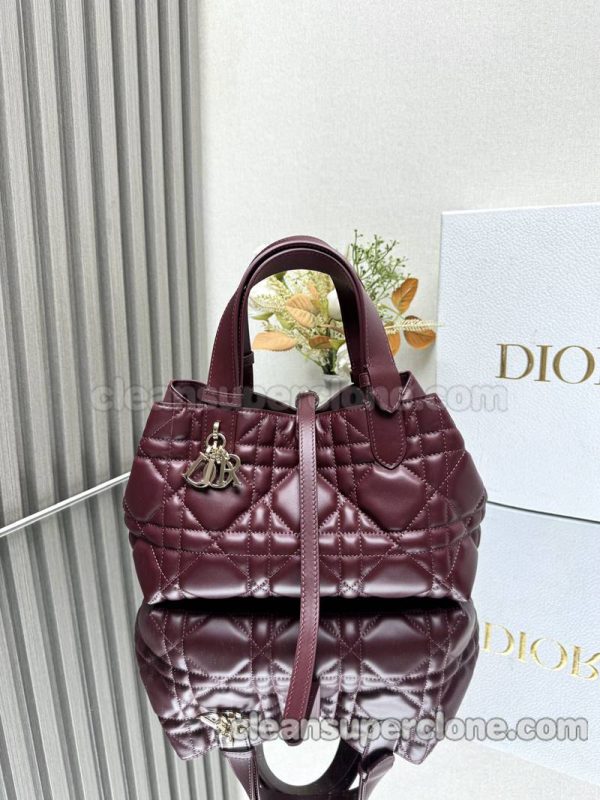 Dior bag Super Clone picture and price Burgundy Handbag cowhide women 2