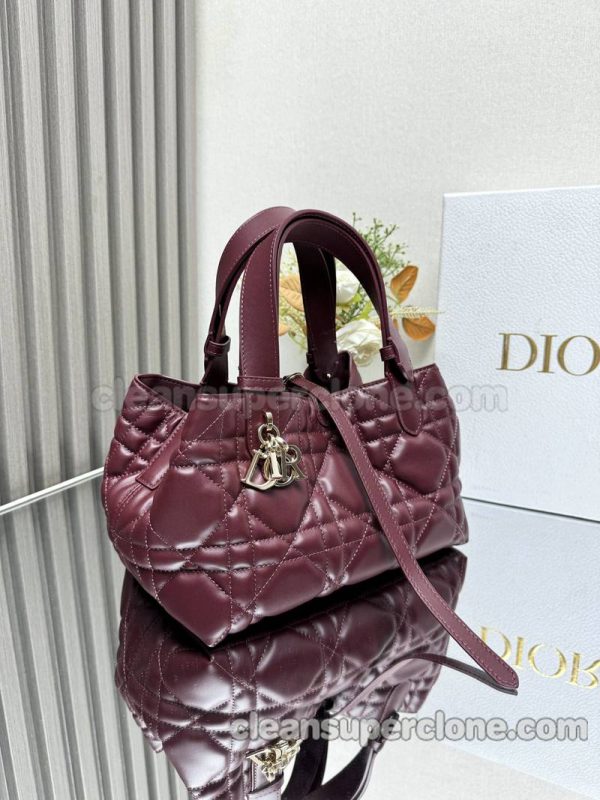 Dior bag Super Clone picture and price Burgundy Handbag cowhide women 3