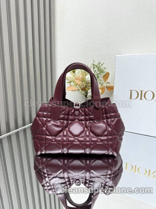 Dior bag Super Clone picture and price Burgundy Handbag cowhide women 8