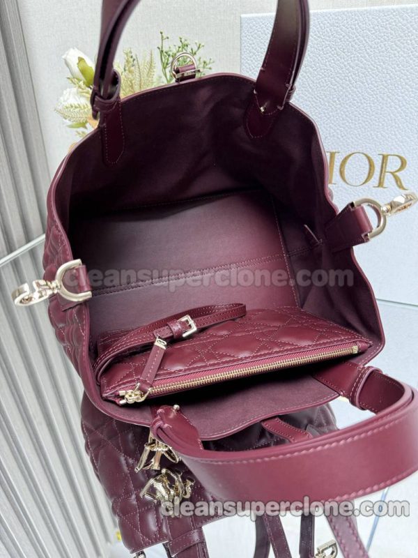 Dior bag Super Clone picture and price Burgundy Handbag cowhide women 9