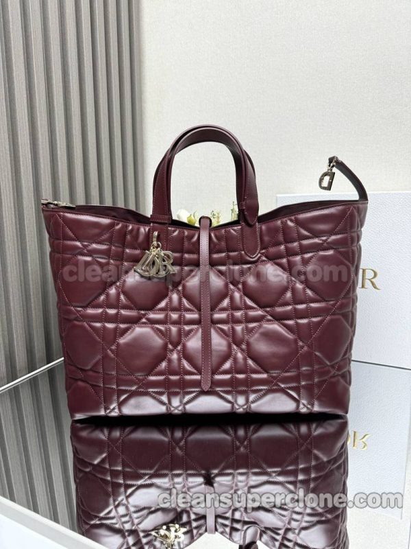 cowhide bag 1:1 Copy description and price Burgundy Dior Handbag women 7