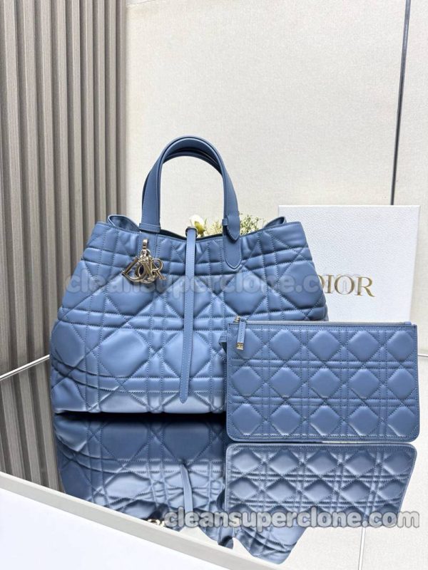 cowhide bag 1:1 Copy description and price blue Dior Handbag women