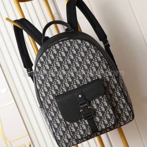 Dior bag Super Clone picture and price black painted design Backpack cowhide men