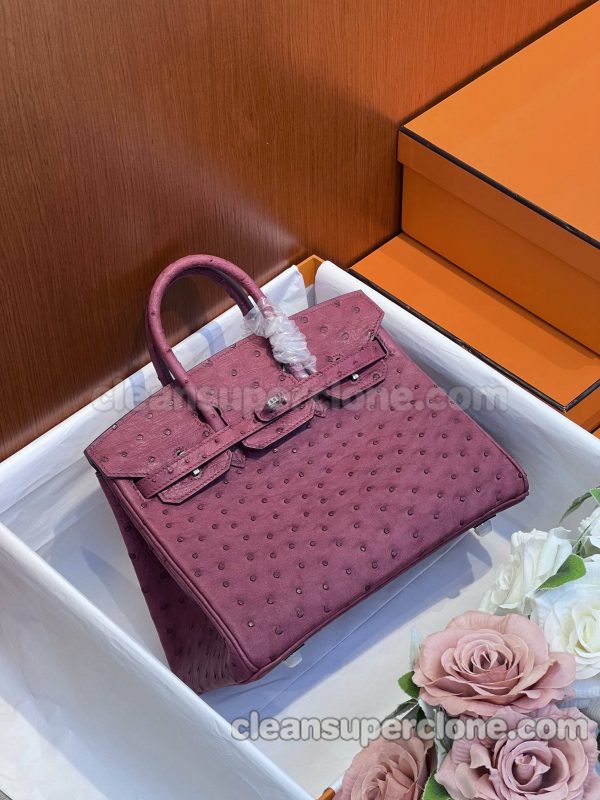 Handbag bag replica details and pricing purple Hermes ostrich skin women 5