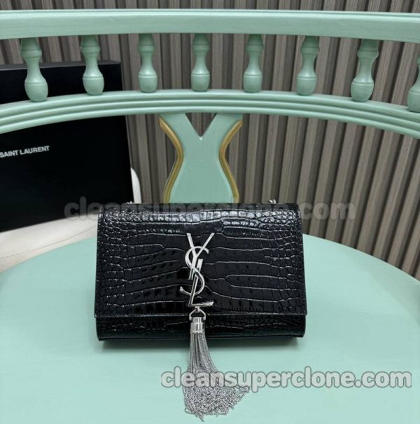 Shoulder bag replica details and pricing black YSL cowhide women