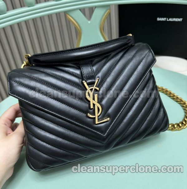 Shoulder bag replica details and pricing black YSL cowhide women