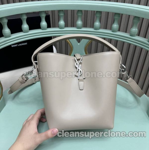 Shoulder bag replica details and pricing gray YSL cowhide women