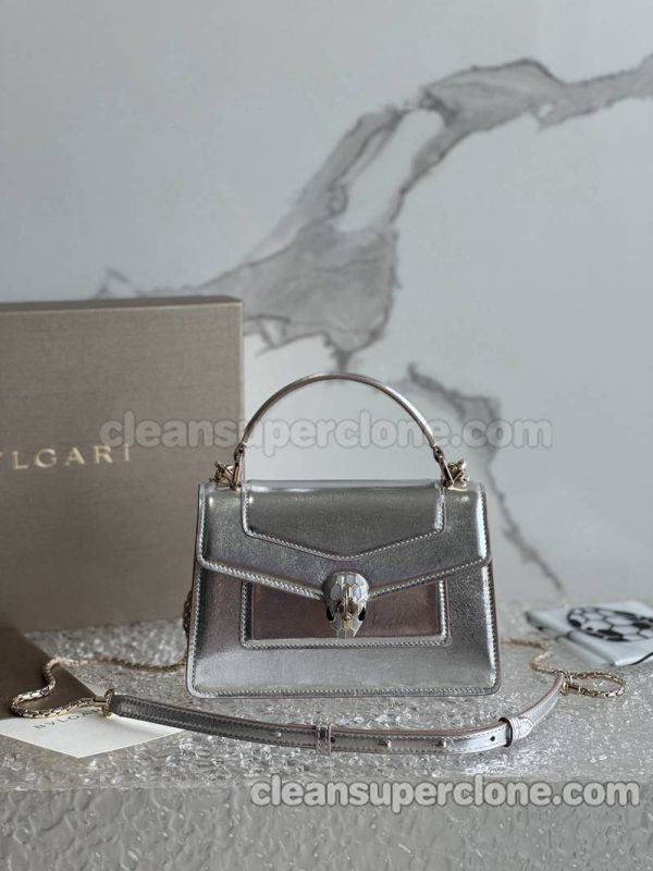 Bvlgari bag Super Clone picture and price silver Handbag Shoulder Crossbody cowhide women