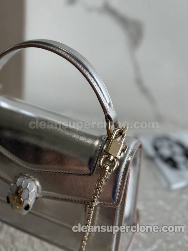 Bvlgari bag Super Clone picture and price silver Handbag Shoulder Crossbody cowhide women 8