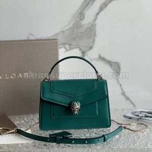 cowhide bag 1:1 Copy description and price emerald Bvlgari Handbag Shoulder Crossbody women