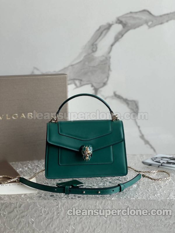 cowhide bag 1:1 Copy description and price emerald Bvlgari Handbag Shoulder Crossbody women