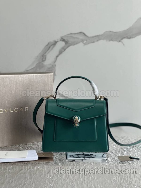 cowhide bag 1:1 Copy description and price green Bvlgari Handbag Shoulder Crossbody women