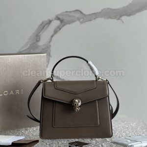 Bvlgari bag Super Clone picture and price brown Handbag Shoulder Crossbody cowhide women