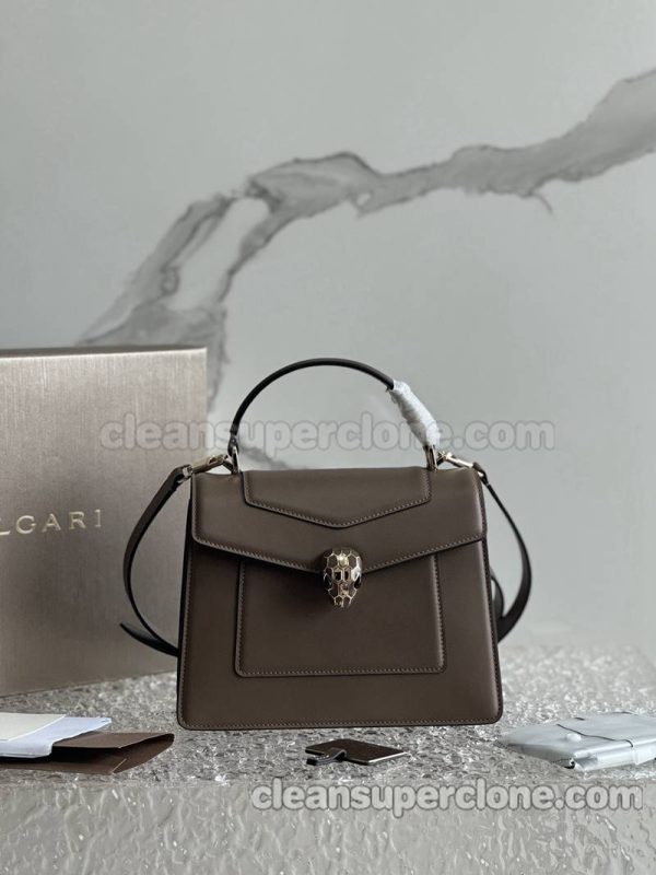 Bvlgari bag Super Clone picture and price brown Handbag Shoulder Crossbody cowhide women