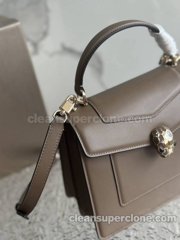 Bvlgari bag Super Clone picture and price brown Handbag Shoulder Crossbody cowhide women 5