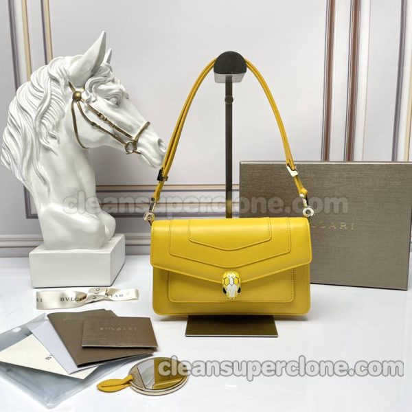 cowhide bag 1:1 Copy description and price yellow Bvlgari Shoulder women