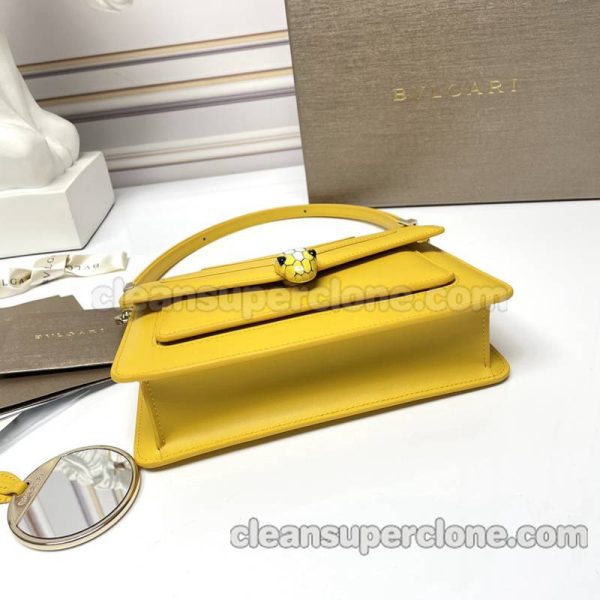 cowhide bag 1:1 Copy description and price yellow Bvlgari Shoulder women 5