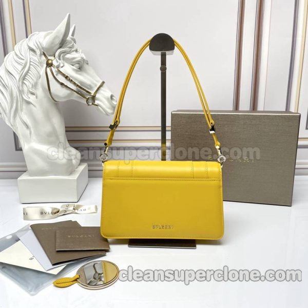 cowhide bag 1:1 Copy description and price yellow Bvlgari Shoulder women 6