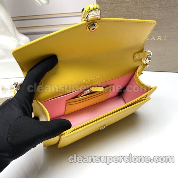 cowhide bag 1:1 Copy description and price yellow Bvlgari Shoulder women 9