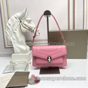 Shoulder bag replica details and pricing dark pink Bvlgari cowhide women