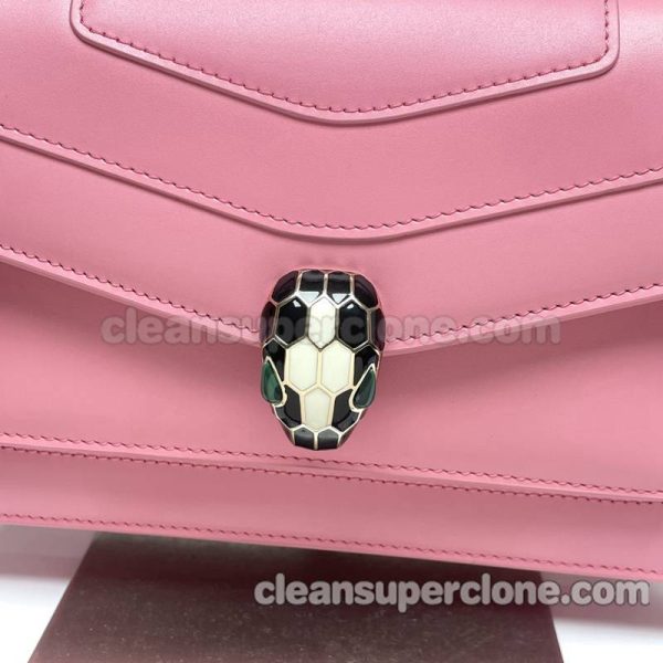 Shoulder bag replica details and pricing dark pink Bvlgari cowhide women 2