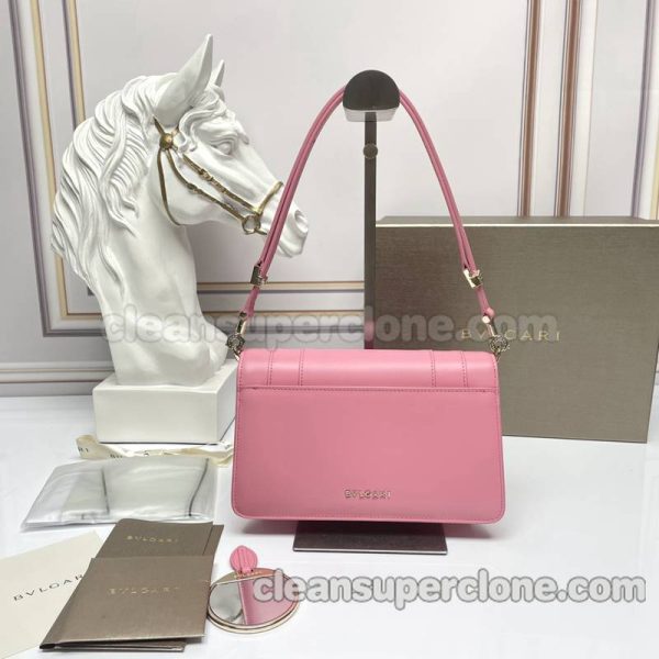 Shoulder bag replica details and pricing dark pink Bvlgari cowhide women 3